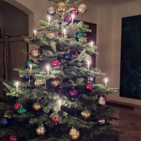 Mein freistehender Weihnachtsbaum.